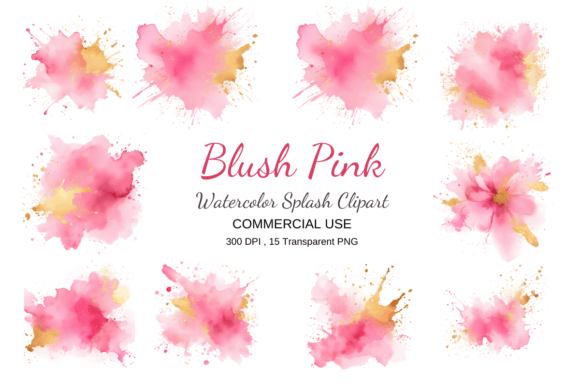Dusty Rose Watercolor Splash: A Versatile Illustration Asset
