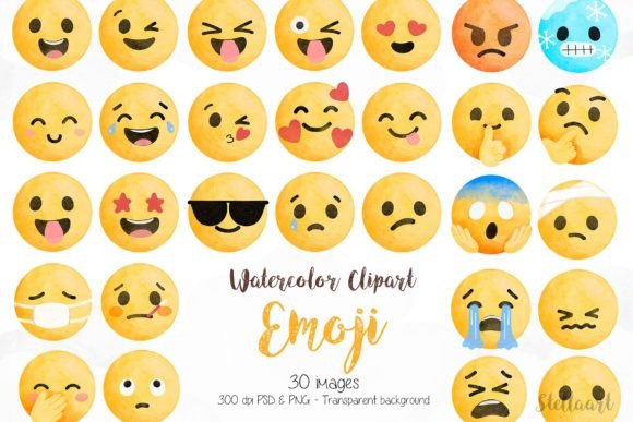 Emoji Watercolor Illustration: A Versatile Asset for Handmade Creations