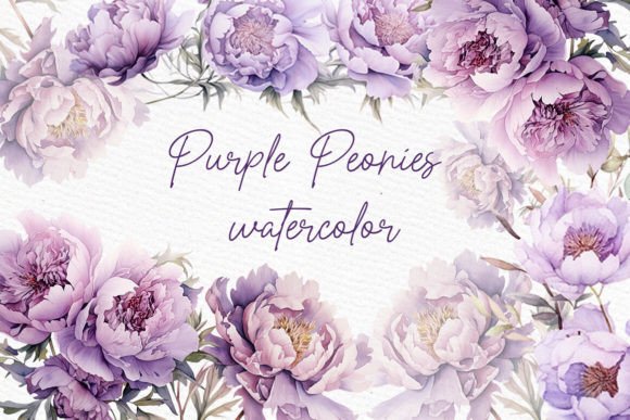 Purple Flowers Clipart: A Watercolor Embroidery Delight