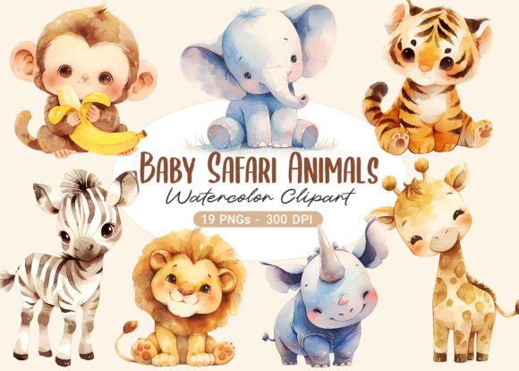 Review: Baby Safari Animals Watercolor Clipart