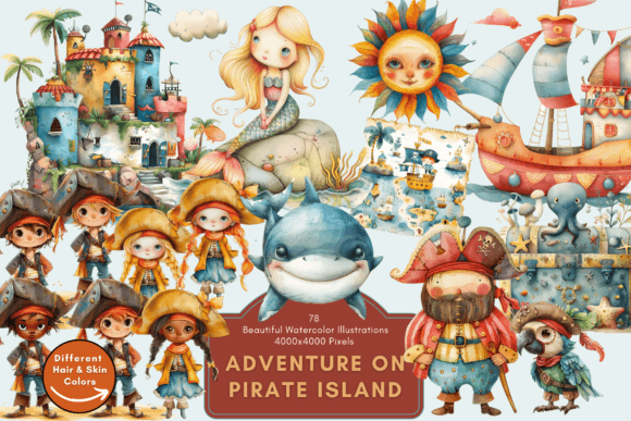 Review: Watercolor Pirate Adventure Clipart for Illustrations