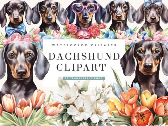 Watercolor Dachshund Clipart Bundle: Illustrations Review
