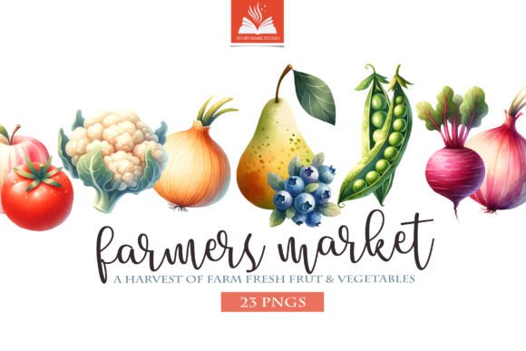 Watercolor Fruit Vegetable Clip Art for Illustrations