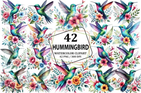 Watercolor Hummingbird Floral Clipart Review