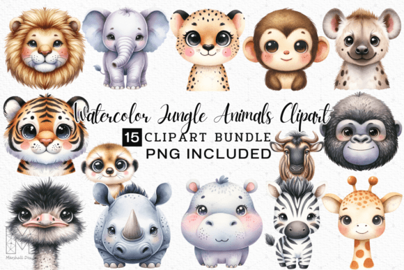 Watercolor Jungle Animals: A Versatile Illustrations Asset