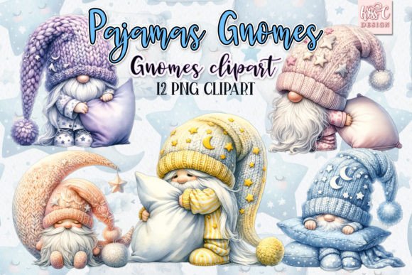 Watercolor Pajamas Gnomes for Creative Branding