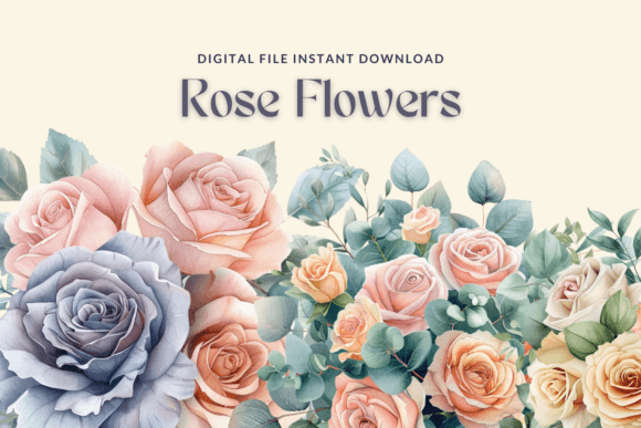 Watercolor Roses Clipart: A Delicate Touch for Local Branding