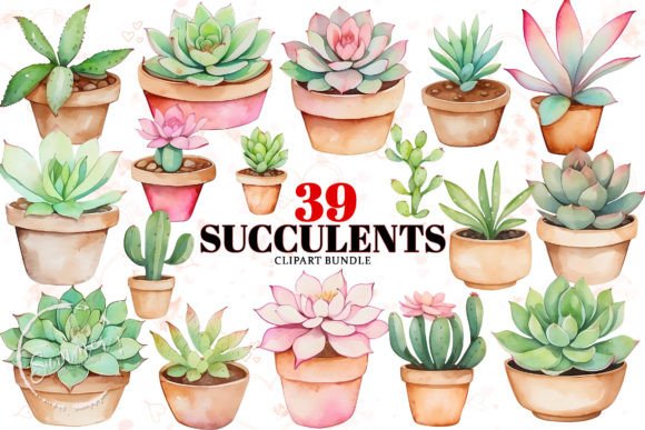 Watercolor Succulent Stickers: A Versatile Illustrations Asset
