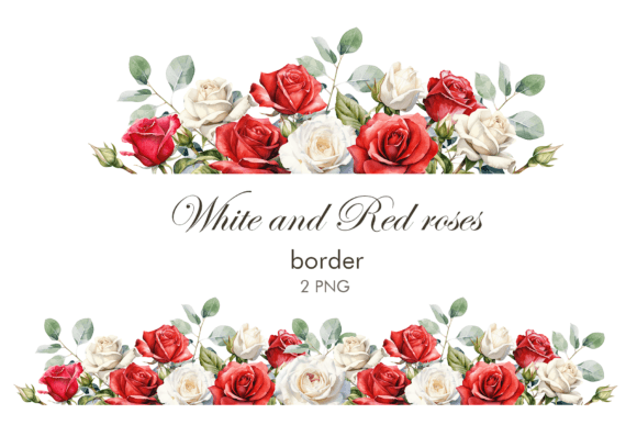 Watercolor White and Red Roses Border: A Versatile Illustration